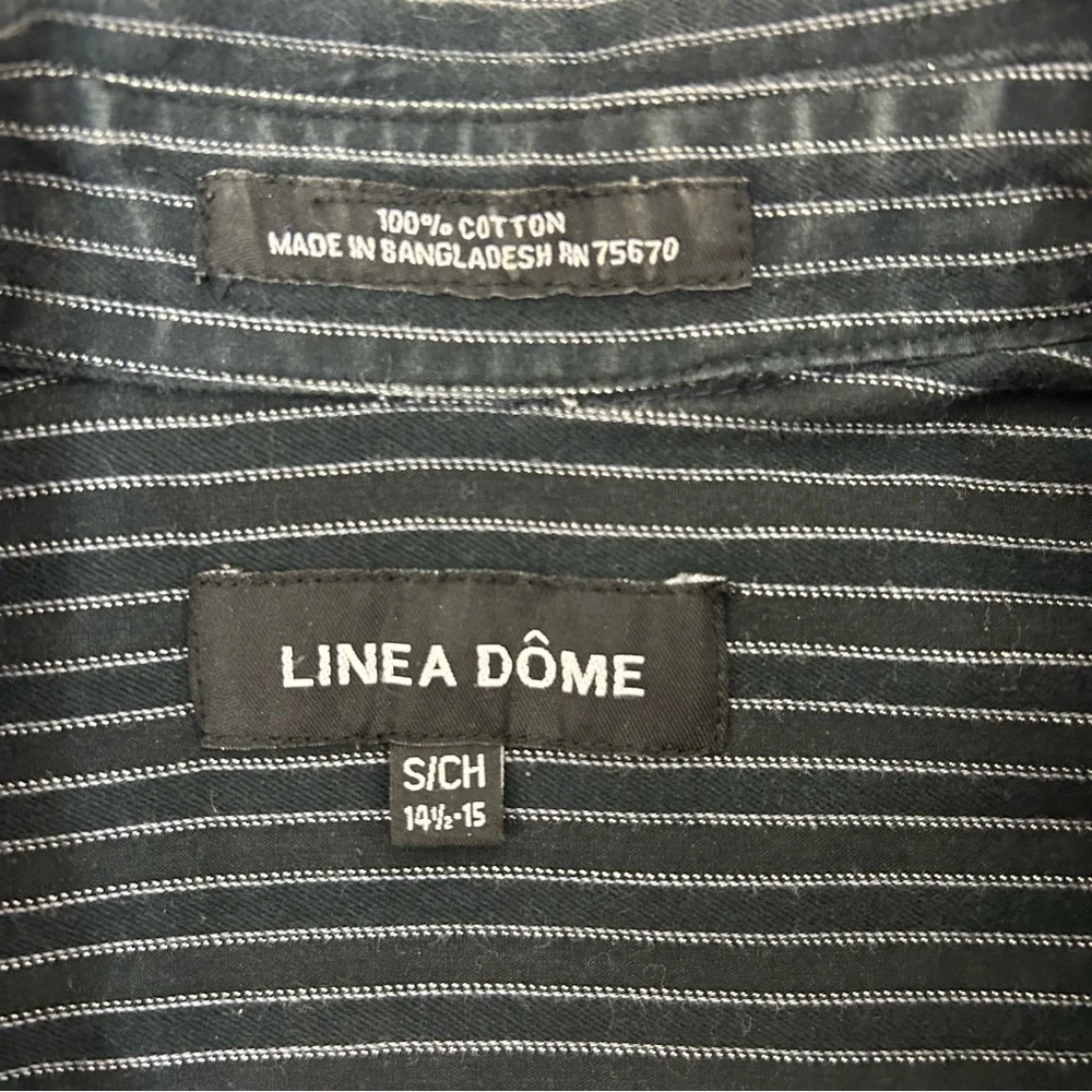 Linea Dome Black Casual Button Down Shirt with Classic Collar